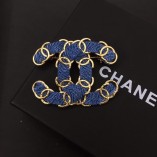 Chanel Code A257 Blue Braided Brooch