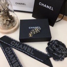 Chanel Code A3037 Black Wheat Ear Classic Brooch