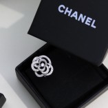 Chanel 925068 Full Diamond Camellia Hollow Ring