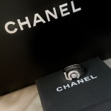 Chanel Classic Logo Five Word Round Diamond Ring