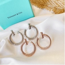 Tiffany & Co.T T1 Open Hoop Earrings with Diamonds