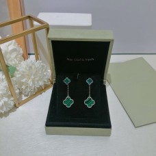 Van Cleef & Arpels Magic Alhambra Malachite Earrings 2 Flowers