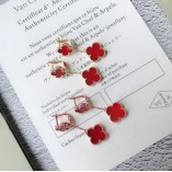 Van Cleef & Arpels Magic Alhambra Carnelian Earrings 2 Flowers