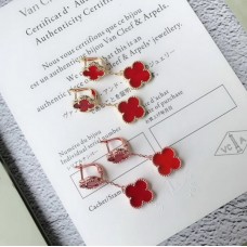 Van Cleef & Arpels Magic Alhambra Carnelian Earrings 2 Flowers