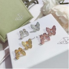 Van Cleef & Arpels Two Butterfly Earrings Full Diamond