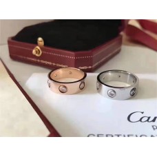 Cartier Rose Gold(Silver) and Diamond Love Ring