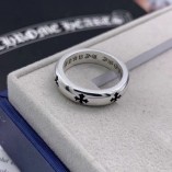 Chrome Hearts Inlaid Diamond Classic Glossy Rings