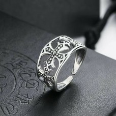 Chrome Hearts Inlaid Diamond Classic Glossy Opening Rings+2