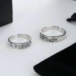 Chrome Hearts Inlaid Diamond Classic Glossy Opening Rings+3