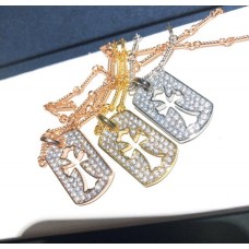 Chrome Hearts Full Diamond Hollow Cross ? Necklace Three Colors