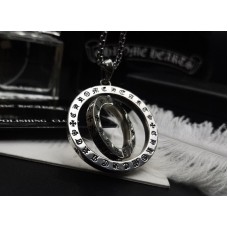 Chrome Hearts Rotating Double Ring Big Round Necklace